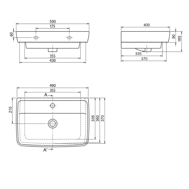 Aqualine - Sanitary ceramics - Mosdó - TU0350 – 2. kép