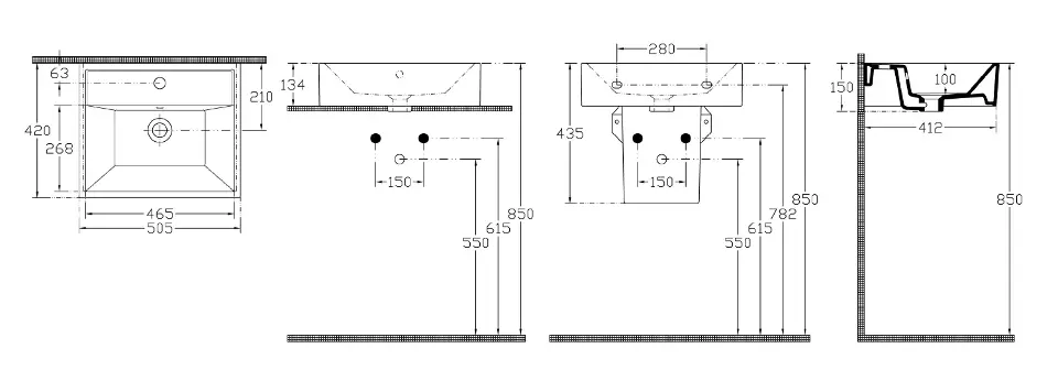 Aqualine - Sistema - Mosdó - 10SF50051 – 2. kép
