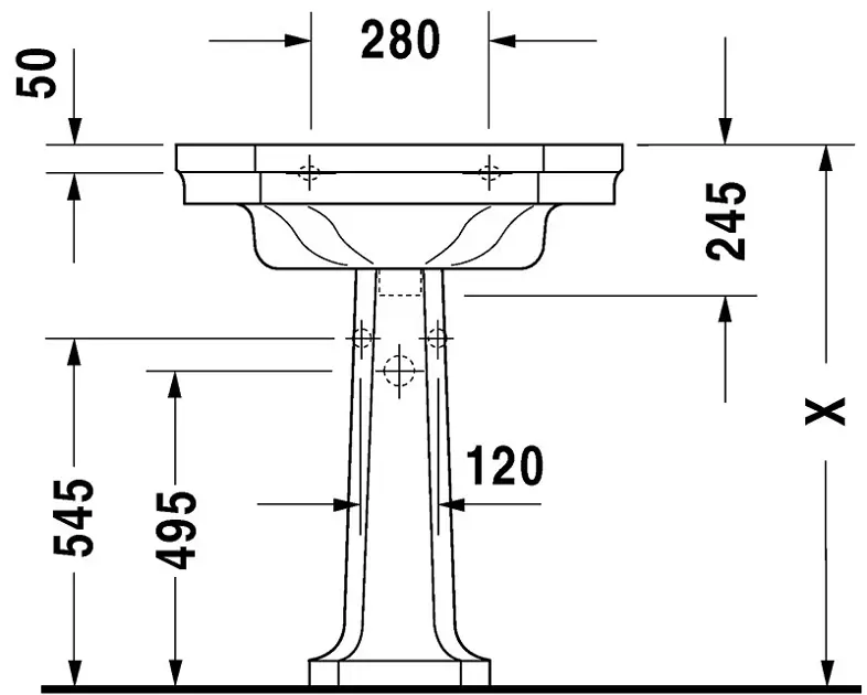 Duravit - 1930 - Mosdó - 0438700000 – 3. kép