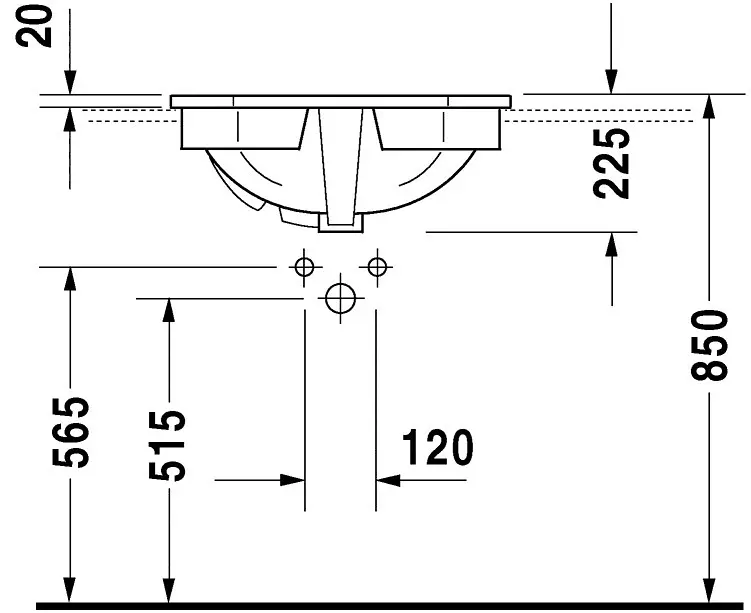 Duravit - 1930 - Mosdó - 04765800001 – 3. kép