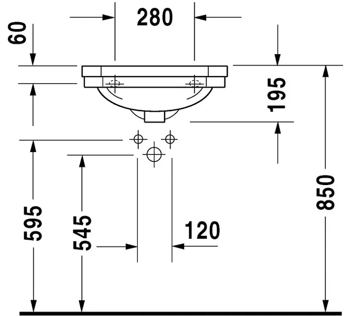 Duravit - 1930 - Mosdó - 07855000001 – 3. kép