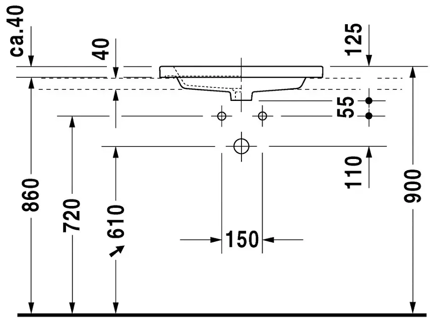 Duravit - 2nd floor - Mosdó - 0347600000 – 3. kép