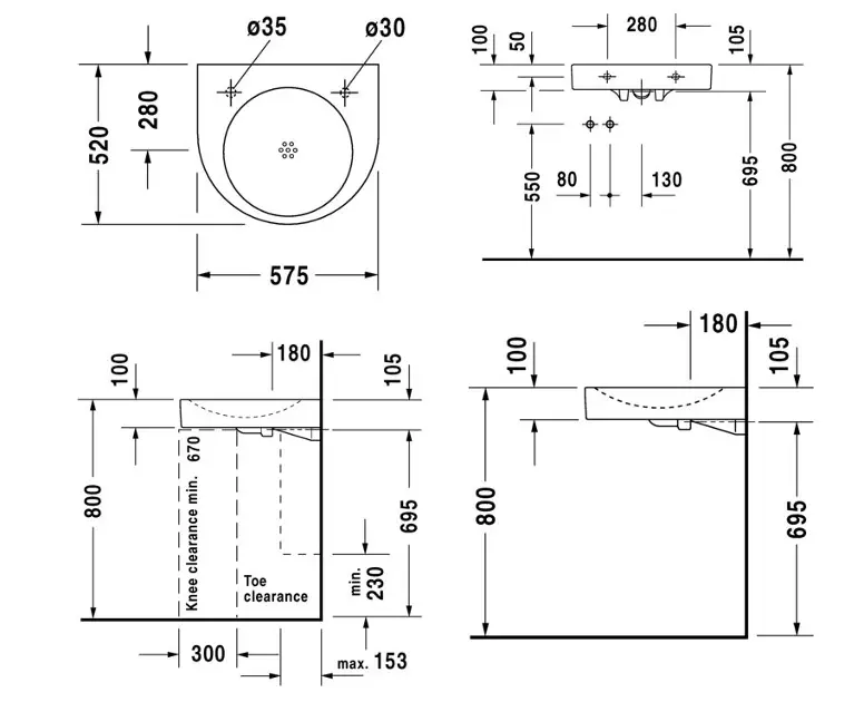 Duravit - Architec - Mosdó - 0443580008 – 2. kép
