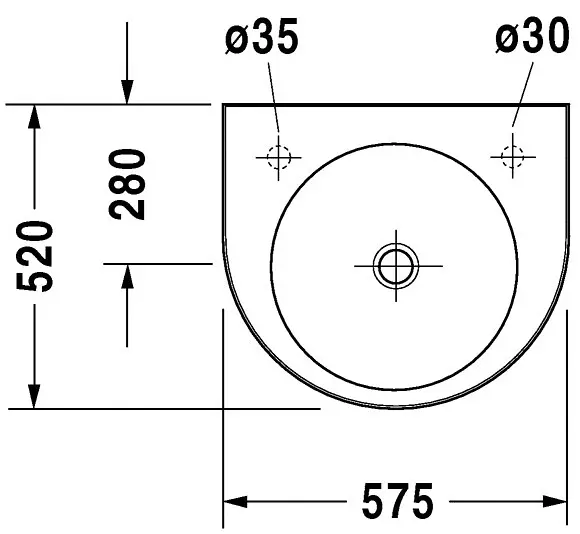 Duravit - Architec - Mosdó - 0449580000 – 2. kép