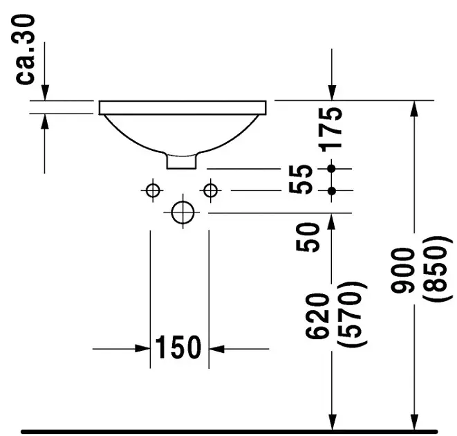 Duravit - Architec - Mosdó - 0468400000 – 3. kép