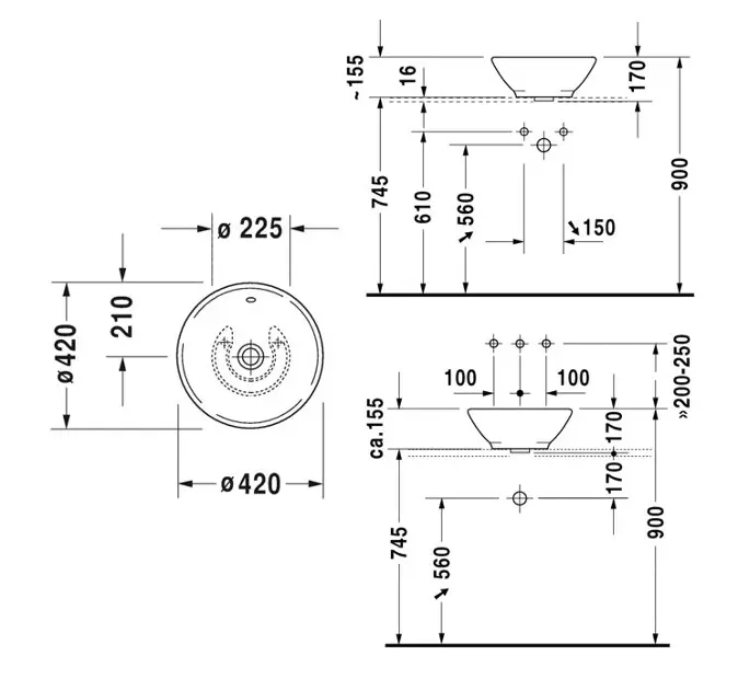 Duravit - Bacino - Mosdó - 0325420000 – 2. kép