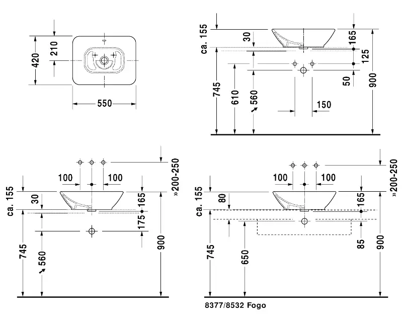 Duravit - Bacino - Mosdó - 0334520000 – 2. kép