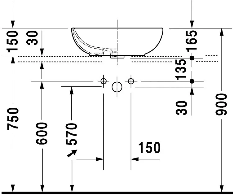 Duravit - Bathroom_Foster - Mosdó - 0335500000 – 3. kép