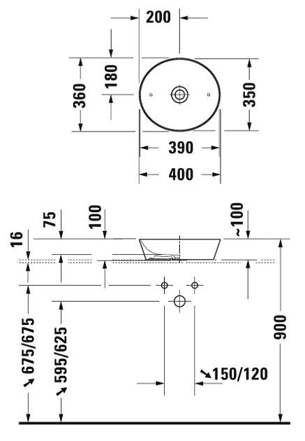 Duravit - Cape Cod - Mosdó - 23284000001 – 2. kép