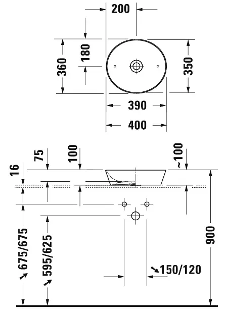 Duravit - Cape Cod - Mosdó - 23284032001 – 2. kép