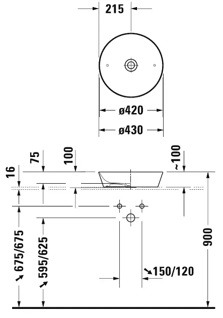 Duravit - Cape Cod - Mosdó - 23284332001 – 2. kép