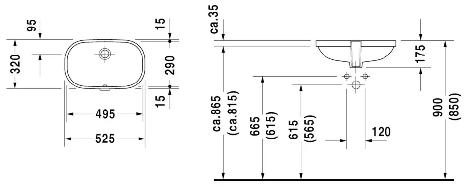 Duravit - D-Code - Mosdó - 0338490000 – 2. kép