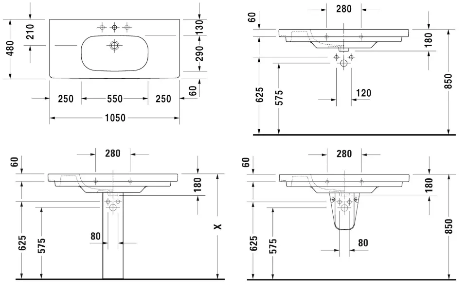 Duravit - D-Code - Mosdó - 03421000002 – 2. kép