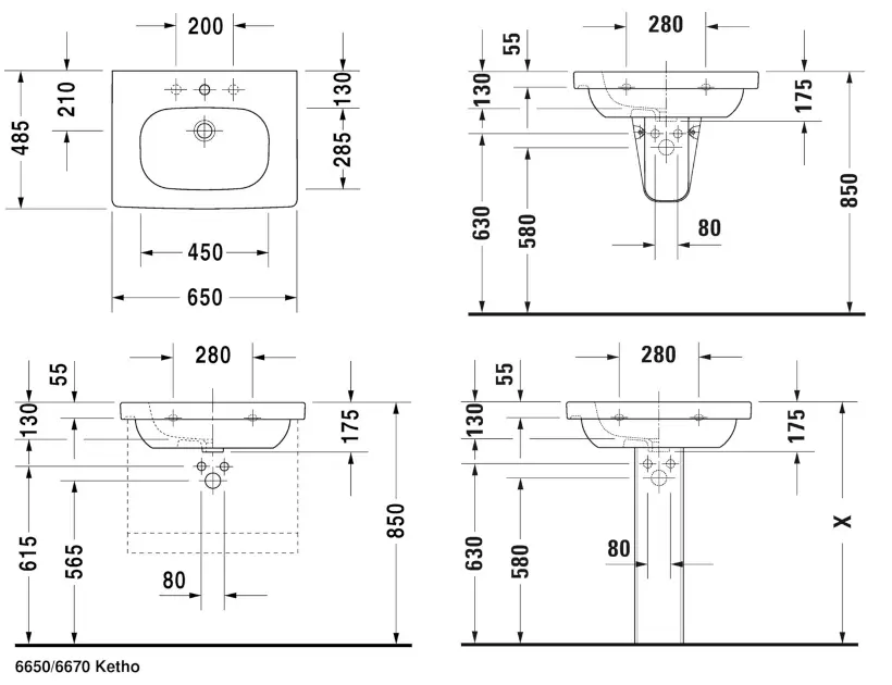 Duravit - D-Code - Mosdó - 03426500002 – 2. kép
