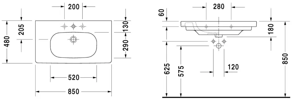 Duravit - D-Code - Mosdó - 03528500002 – 2. kép