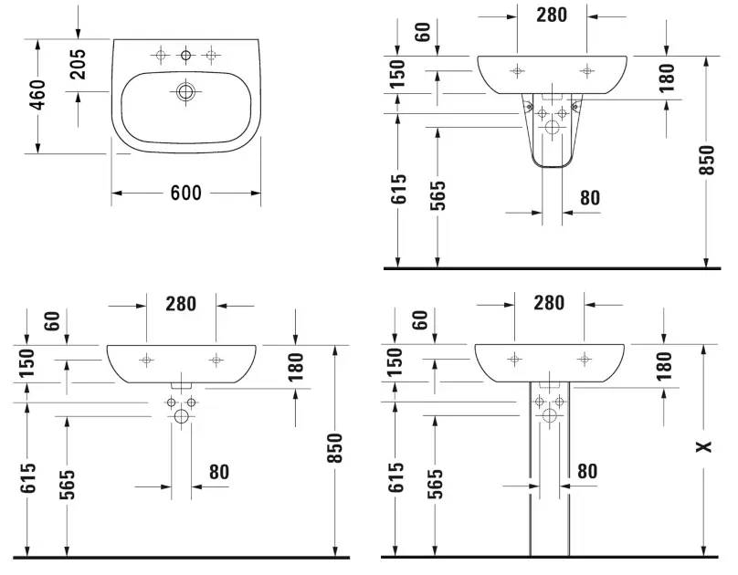Duravit - D-Code - Mosdó - 23106000002 – 2. kép
