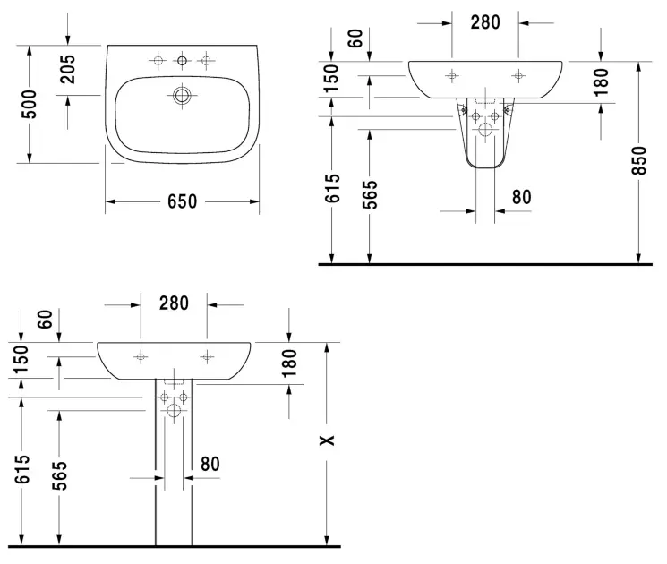 Duravit - D-Code - Mosdó - 23106500002 – 2. kép