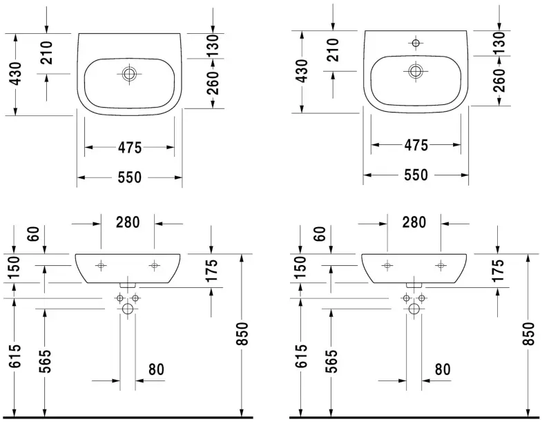 Duravit - D-Code - Mosdó - 23115500702 – 2. kép