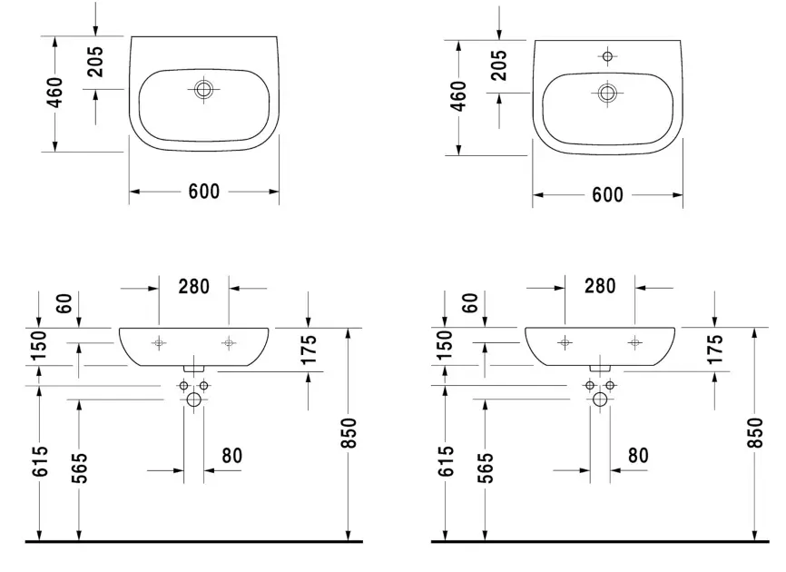 Duravit - D-Code - Mosdó - 23116000702 – 2. kép