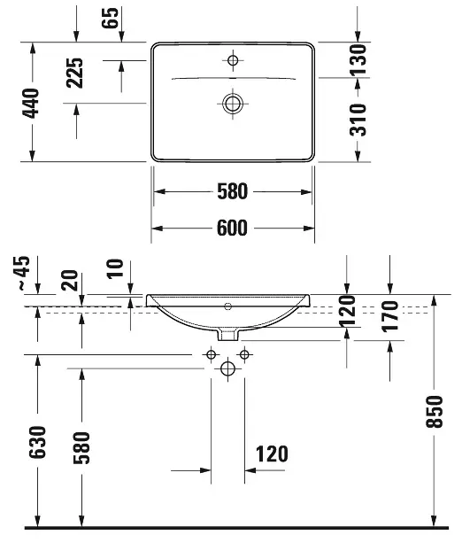 Duravit - D-Neo - Mosdó - 0357600027 – 2. kép