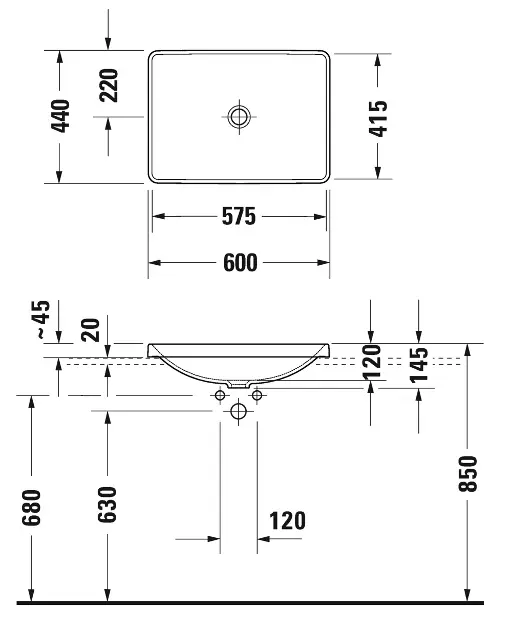 Duravit - D-Neo - Mosdó - 0358600079 – 2. kép