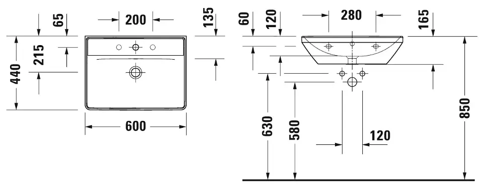 Duravit - D-Neo - Mosdó - 2366600060 – 2. kép