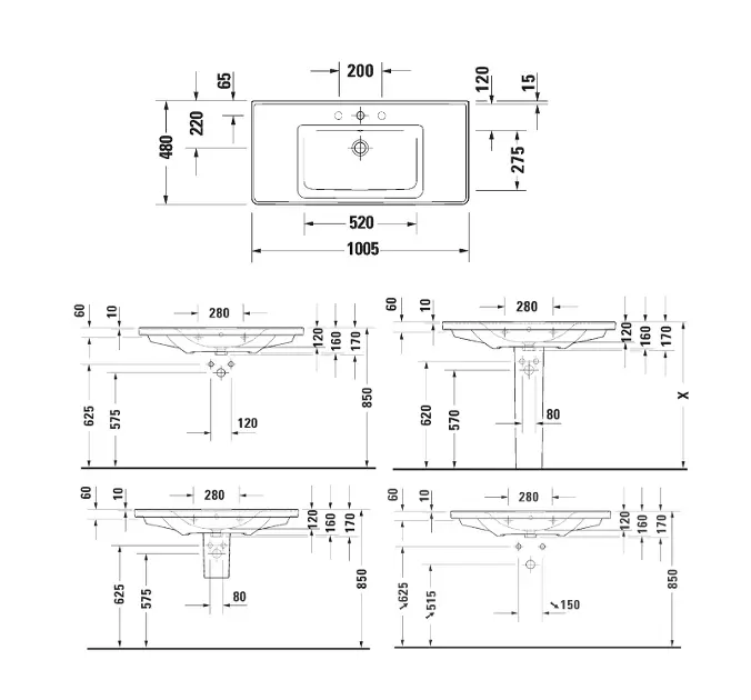 Duravit - D-Neo - Mosdó - 2367101300 – 2. kép
