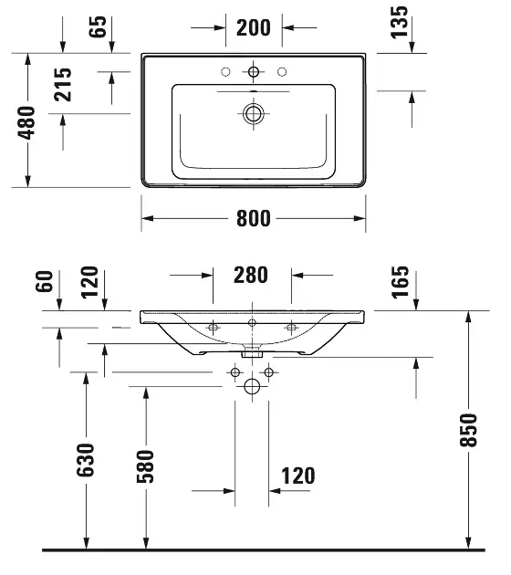 Duravit - D-Neo - Mosdó - 2367800060 – 2. kép