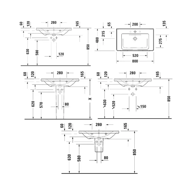 Duravit - D-Neo - Mosdó - 2367803200 – 2. kép