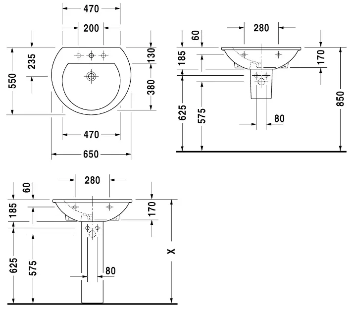 Duravit - Darling New - Mosdó - 26216500001 – 2. kép