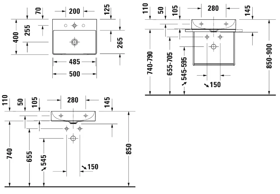Duravit - DuraSquare - Mosdó - 23565000411 – 2. kép