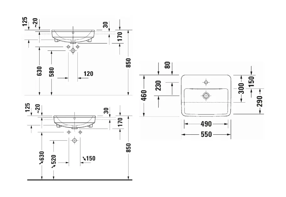 Duravit - DuraStyle Basic - Mosdó - 03765500002 – 2. kép