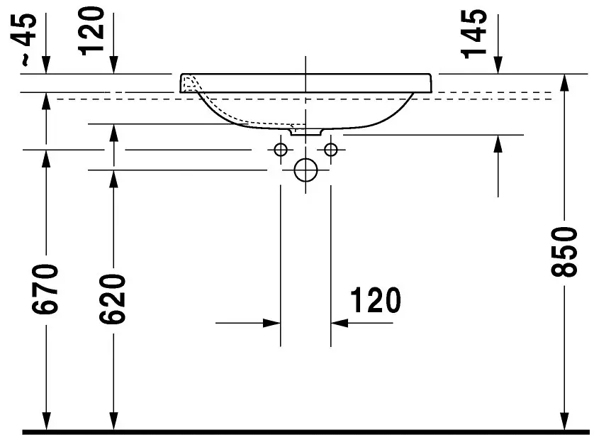 Duravit - DuraStyle - Mosdó - 0372600000 – 3. kép