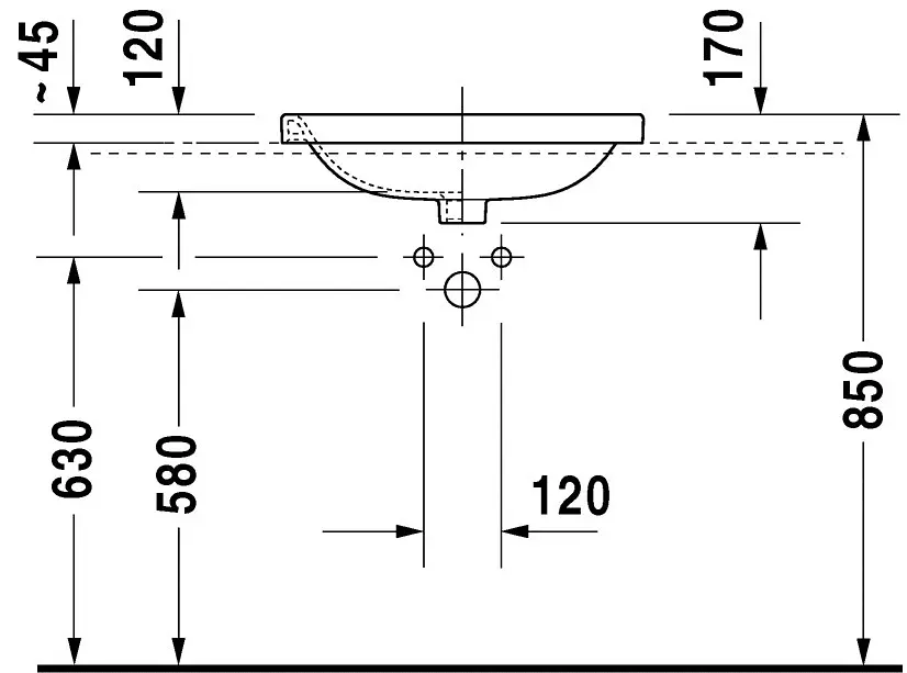 Duravit - DuraStyle - Mosdó - 03745600001 – 3. kép