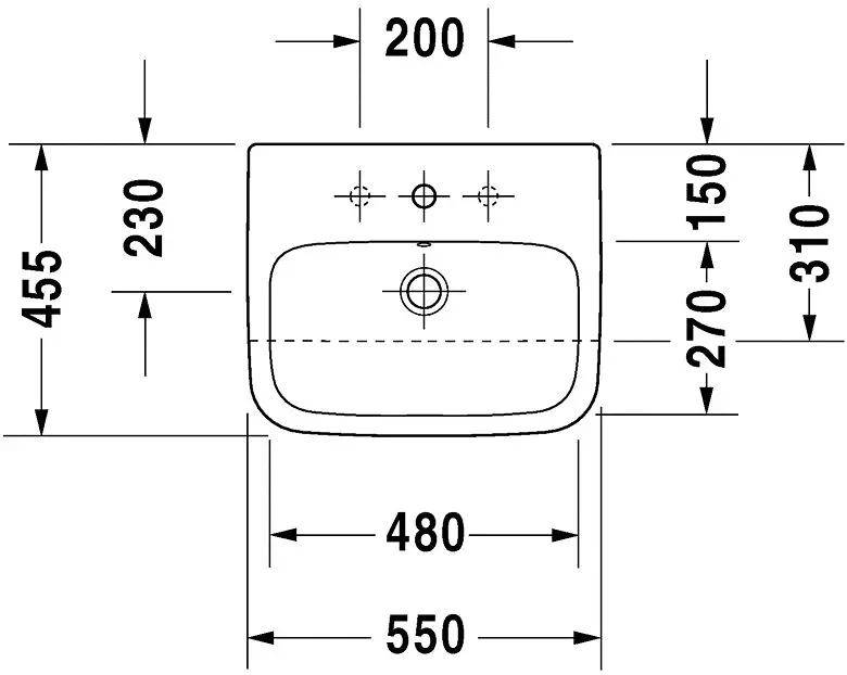 Duravit - DuraStyle - Mosdó - 0375550000 – 2. kép