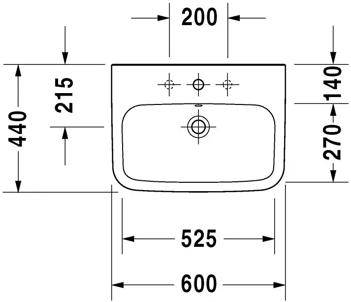 Duravit - DuraStyle - Mosdó - 23196000001 – 2. kép