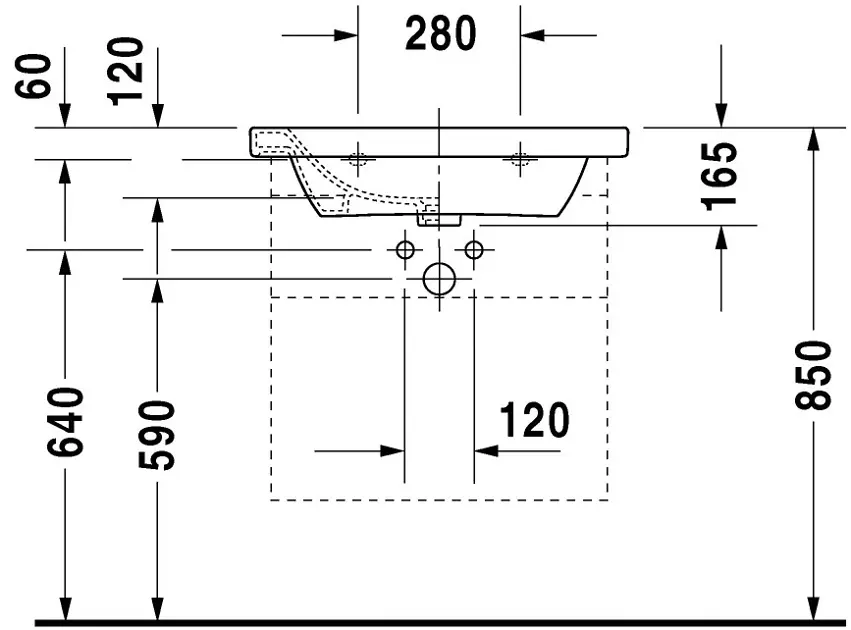Duravit - DuraStyle - Mosdó - 2320650000 – 3. kép
