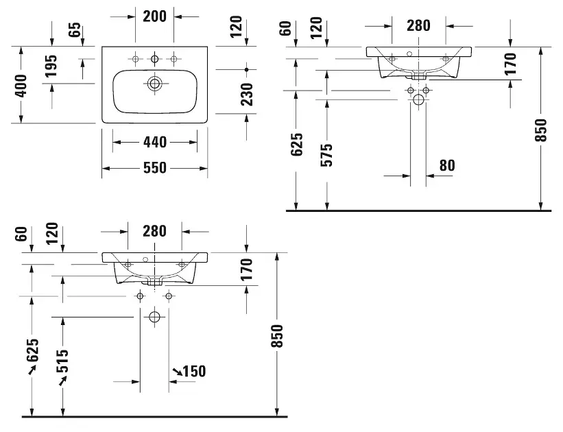 Duravit - DuraStyle - Mosdó - 2337550000 – 2. kép