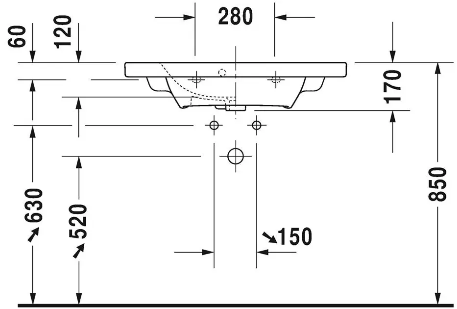 Duravit - DuraStyle - Mosdó - 2337780000 – 3. kép