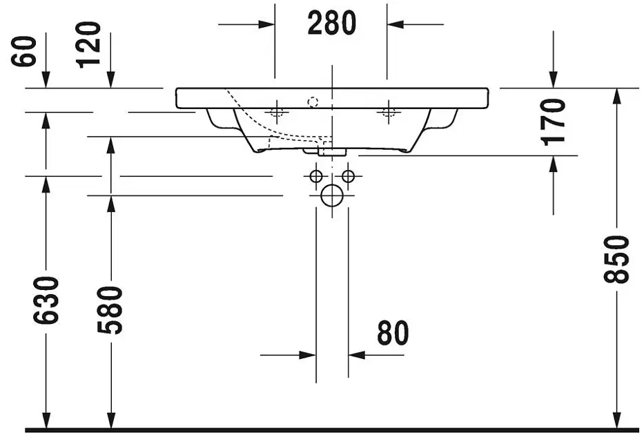Duravit - DuraStyle - Mosdó - 2337780000 – 4. kép