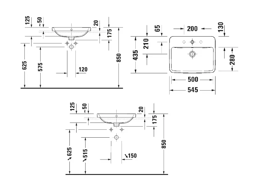 Duravit - Duravit No.1 - Mosdó - 03555500272 – 2. kép