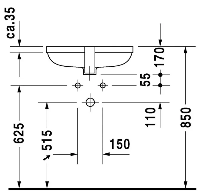 Duravit - Happy D.2 - Mosdó - 04574800001 – 3. kép