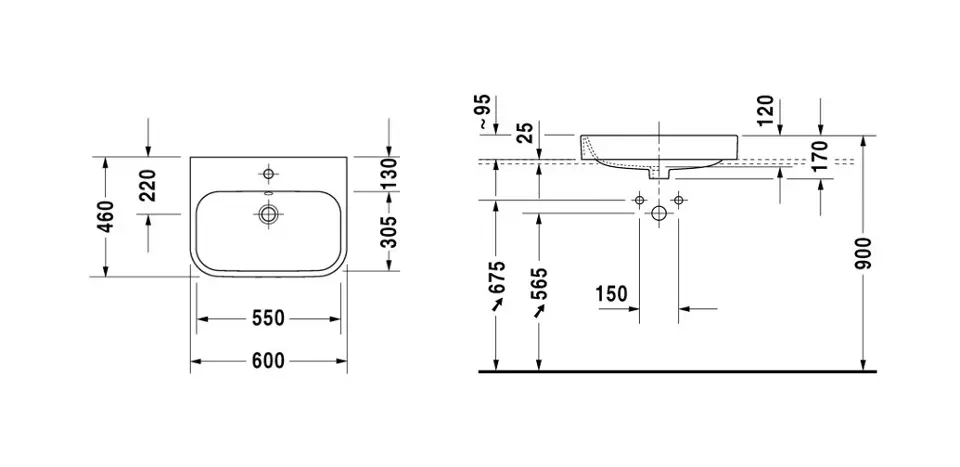 Duravit - Happy D.2 - Mosdó - 2315600060 – 2. kép