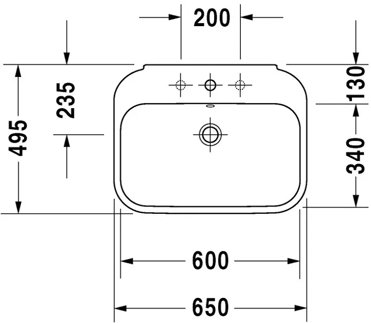 Duravit - Happy D.2 - Mosdó - 23166500001 – 2. kép