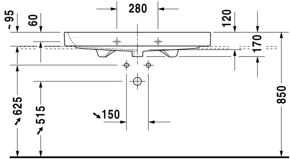 Duravit - Happy D.2 - Mosdó - 2318100027 – 3. kép
