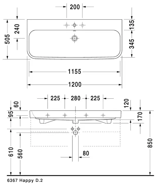 Duravit - Happy D.2 - Mosdó - 2318120000 – 2. kép