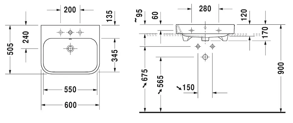Duravit - Happy D.2 - Mosdó - 23186000001 – 2. kép