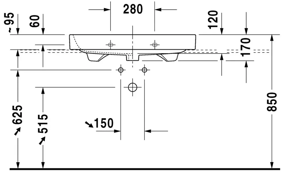 Duravit - Happy D.2 - Mosdó - 23188000271 – 3. kép