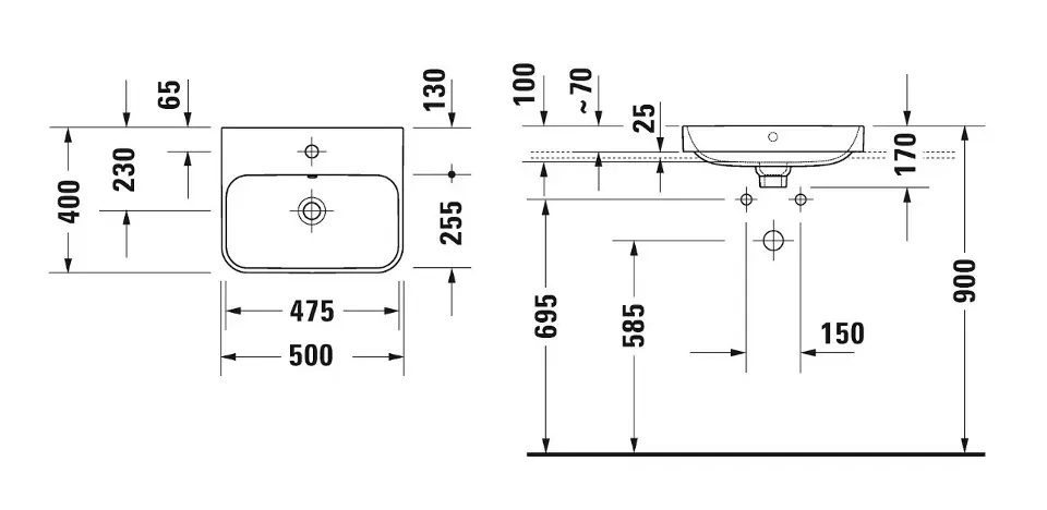 Duravit - Happy D.2 - Mosdó - 2360501300 – 2. kép