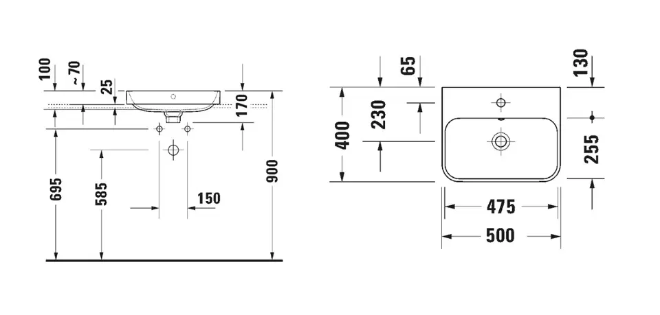 Duravit - Happy D.2 - Mosdó - 23605061001 – 2. kép